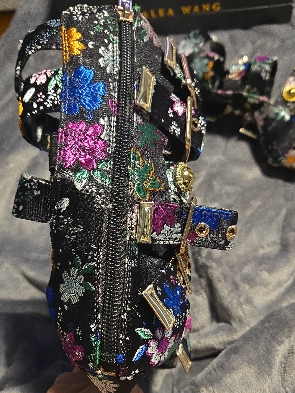 Azalea Wang-Base Embellished Gladiator Sandal In Blavk-Size 7.5 - Picture 8 of 16